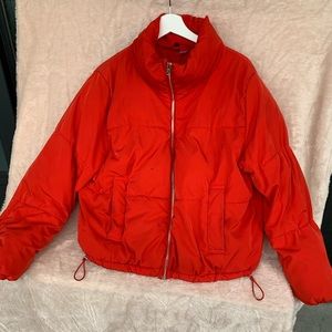 Padded autumn-winter puffer jacket. Red, Ladies, H&M